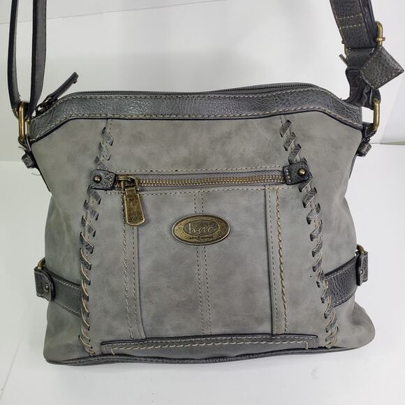 B.O.C. Born Concepts Womens Gray Buckle Shoulder Crossbody Purse 100622 - Picture 1 of 16